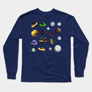 Neon Sci-Fi Planet Balls Long Sleeve T-Shirt